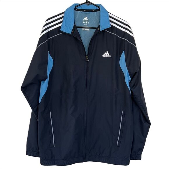 adidas Other - Adidas Mens M Jacket Athletic Climaproof Blue Jacket Windbreaker Full Zip